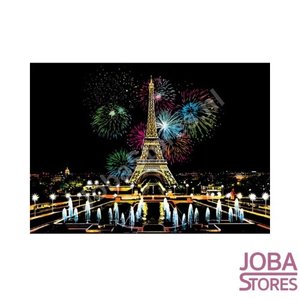 Kras Tekening Groot "Colorful City" Fireworks Paris (41x29cm)